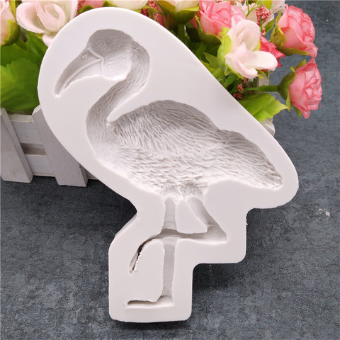 Grande taille oiseaux tropicaux flamant rose Silicone moules bricolage Cupcake Fondant gâteau décoration outils bonbons chocolat Gumpaste moules k865 ► Photo 1/5