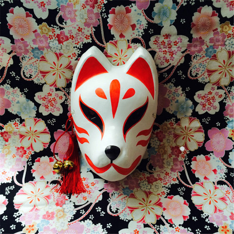 Nouveau japonais Anime la lumière des lucioles forêt Cosplay masque Hotarubi no Mori e Cosplay renard masque pulpe renard masque peint à la main ► Photo 1/6