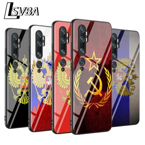 Coque noire mate pour Xiaomi, compatible modèles 10, CC9, A3 Lite, Redmi Note 9, 9S Max, 8T, 8, 8A, GO Pro, emblème national, drapeau russe ► Photo 1/6