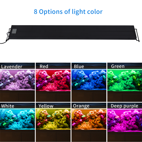 8 couleurs Auto On Off lumière LED d'aquarium luminaire à spectre complet pour réservoir d'eau douce planté construire dans la minuterie lever du soleil coucher du soleil ► Photo 1/6