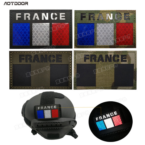 Patch autocollant tactique militaire Multicam, Patch IR réfléchissant infrarouge, drapeau français ► Photo 1/6