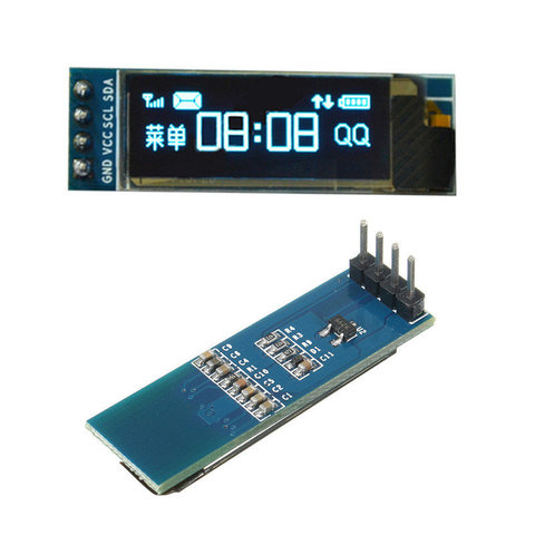 0.91 pouces O LED module d'affichage blanc/bleu O LED 128X32 écran LED LCD LED affichage SSD1306 12864 0.91 IIC i2C communiquer pour ardunio ► Photo 1/2