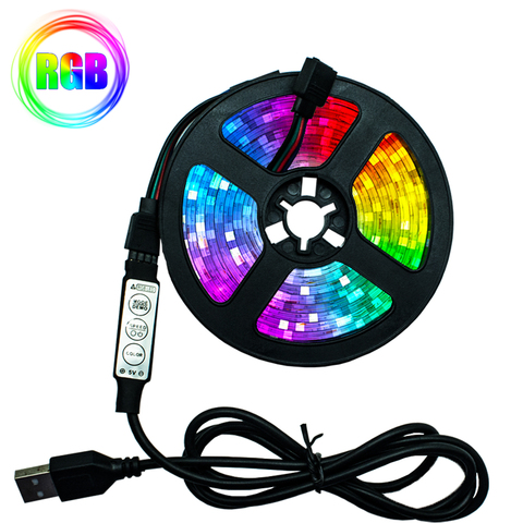 LED bande lumière Flexible lampe 1M 2M 3M 4M 5M bande Diode SMD 2835 DC5V bureau écran TV arrière-plan éclairage USB câble 3 clé contrôle ► Photo 1/6