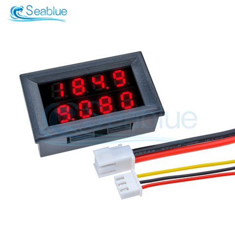 DC 0-100V 200V 10A 4 bits 5 fils voltmètre ampèremètre LED double affichage tension testeur de courant pour moniteur de voiture Volt ► Photo 1/6