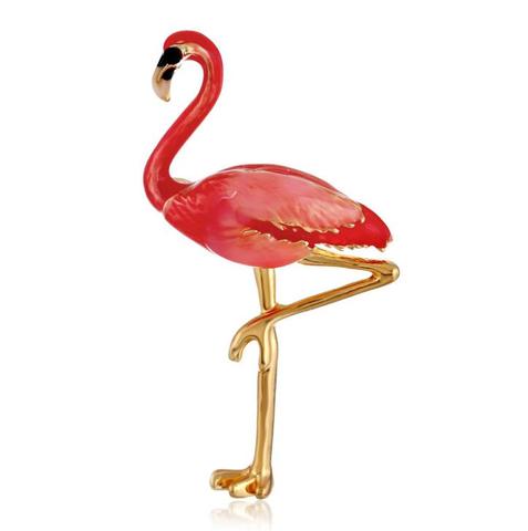 Jolie broche flamant rose en émail unisexe, pour femme et homme, accessoire de mode pour manteau ► Photo 1/5