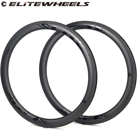 Elitewheel 700c carbone route jante 50mm UD mat plein V frein pneu tubulaire Tubeless 25mm 27mm largeur pour roues de vélo 700c ► Photo 1/6