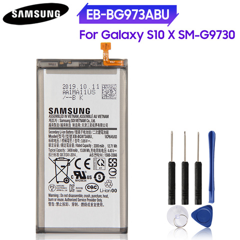 Batterie de téléphone portable EB-BG973ABU EB-BG973ABE, pour Samsung GALAXY S10 Galaxy S10X SM-G9730 G973F S10 X 3400mAh, batterie authentique ► Photo 1/6