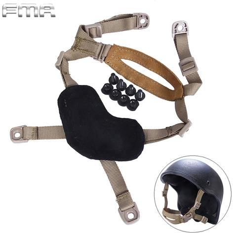 FMA Tactique 4 Points Jugulaire Suspension Système X-Nuque Casque Rétention Lanière pour MICH ACH Casque avec Boulons et Vis ► Photo 1/6