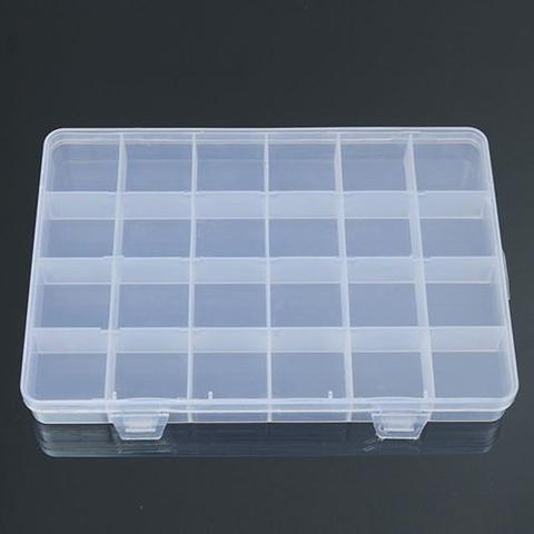 Boîte plastique 24 cases, conteneur de stockage pour bijoux perles conteneur organisateur artisanal ► Photo 1/6