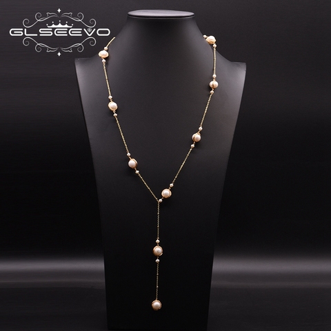 GLSEEVO naturel eau douce perle sautoir pour les femmes mariage fiançailles à la main pull collier bijoux Naszyjnik GN0172 ► Photo 1/2