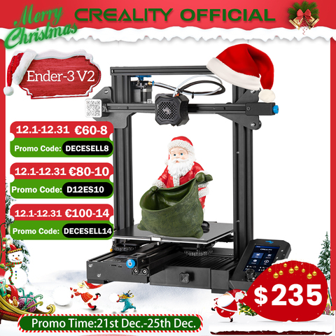 CREALITY 3D – Imprimante 3D Ender-3 V2, avec pilotes pas à pas, TMC2208, carte mère, silencieux, 4,3 pouces, écran tactile LCD, Carborundum, lit en verre ► Photo 1/6