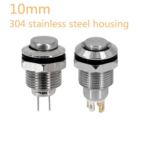 10mm haute tête en métal bouton poussoir interrupteur lampe à LED Fixation de la lumière verrouillage verrouillage momentané réinitialisation PC puissance voiture démarrage automatique du moteur ► Photo 1/5