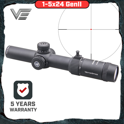 Vector Optics GenII Forester 1-5x24, lunette de visée, point central éclairé, Air doux, fusil de chasse, AR15 ► Photo 1/6