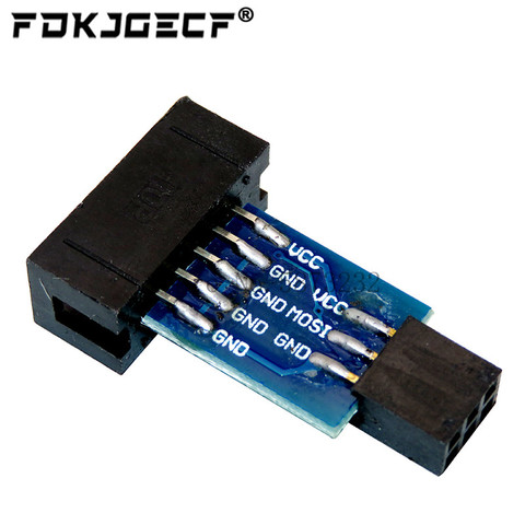 10Pin à 6PiN convertir en carte adaptateur Standard 10 broches à 6 broches pour ATMEL STK500 AVRISP USBASP fai convertisseur d'interface AVR ► Photo 1/2