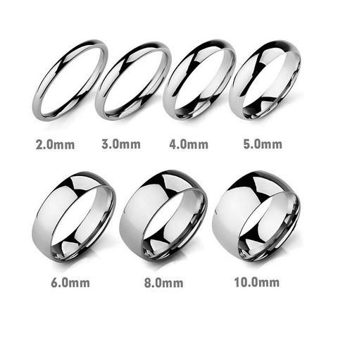 Anneau lisse incurvé intérieur et extérieur bijoux de mode bague pour hommes en acier inoxydable, anneaux de Couple pour hommes femmes 4mm6mm8mm12mm de large ► Photo 1/4