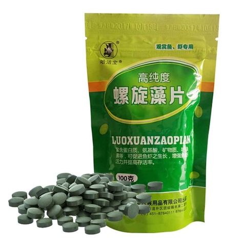 Spiruline légumes algues gaufrettes comprimés poisson-chat Tropical en vrac nourriture pour poissons 100g ► Photo 1/6