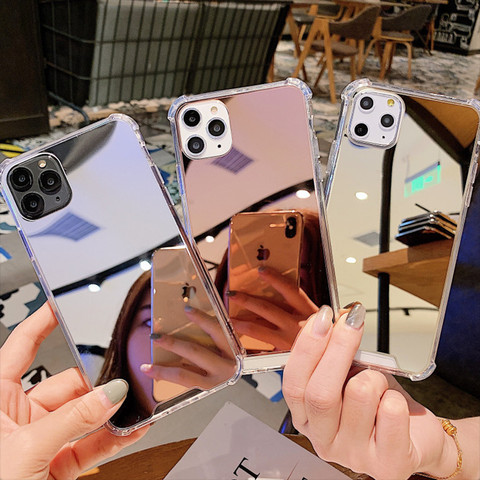 Étui de luxe transparent pour miroir de maquillage pour iphone XS MAX XR 12 11Pro MAX housse antichoc pour iphone 7 8 6s plus 11 étui de téléphone PRO ► Photo 1/6