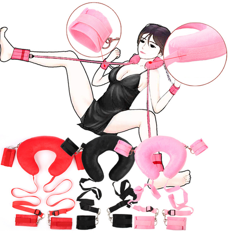 Jouets sexuels BDSM, oreiller de cou, jambes ouvertes, menottes et chevilles, esclave adulte, Kit de Bondage fétiche pour Couples, jeu de rôle pour femmes ► Photo 1/6