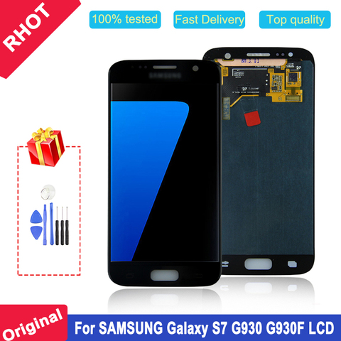 Bloc écran tactile LCD super AMOLED, 100% pouces, pour Samsung Galaxy S7 G930 G930F, 5.1 testé ► Photo 1/6