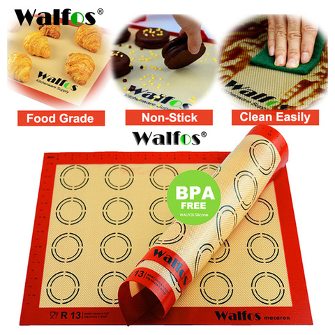 WALFOS antiadhésif Silicone tapis de cuisson plaque de cuisson outils de pâtisserie roulant tapis de pâte grande taille pour gâteau Cookie Macaron ► Photo 1/6