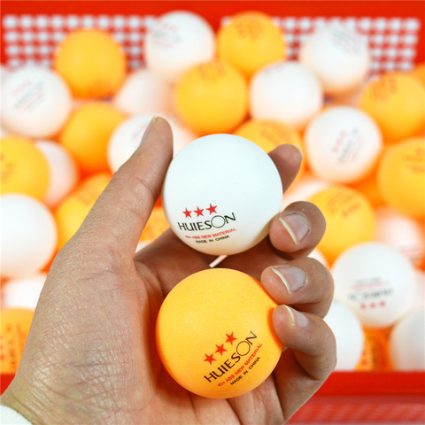 Huieson-balles d'entraînement de Tennis de Table en anglais, 30 50 100 pièces en 3 étoiles, 40mm + 2.8g, blanc, Orange, ABS ► Photo 1/6