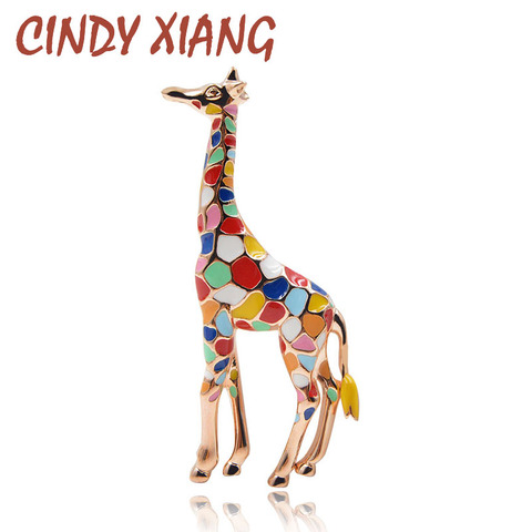 CINDY XIANG – broche girafe en émail pour femmes, jolie broche en forme d'animal, bijoux à la mode, couleur or, cadeau pour enfants, Broches exquises ► Photo 1/5