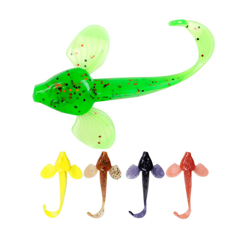 Lot d'appâts artificiels en Silicone souple pour la pêche, lot de 5 leurres pour attraper des poissons, matériel pour pêcher des ménés, matériel pour pêcher, 8cm, 4g ► Photo 1/6