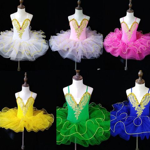 Couleurs professionnel ballet tutu robe fille danse costume enfant Performance ballerines tutu enfants enfant carnaval Jazz danse robe ► Photo 1/5