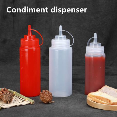 UMETASS vide distributeur de condiments de bouteille de compression en plastique avec torsion sur le capuchon pour le récipient de ketchup de salade d'huile sans BPA ► Photo 1/5