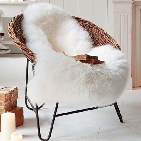 Tapis Shaggy en peau de mouton artificielle douce, blanc, couvre-chaise et fourrure artificielle, couvre-sol pour la maison, le salon et la chambre à coucher ► Photo 1/6