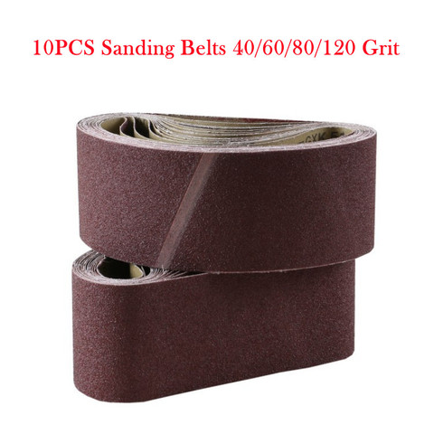 Bandes abrasives pour ponceuse à bande, outil de polissage, grain 40/60/80/100/120/240, 610x100mm, 10 pièces ► Photo 1/6