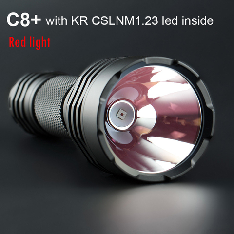 Lampe de poche convoi C8 + avec KR CSLNM1.23 rouge lampe torche Led lanterne Flash lumière Camping chasse Linterna 18650 lampe puissante ► Photo 1/6