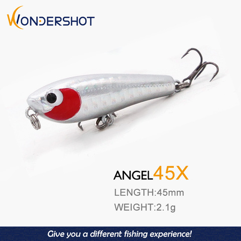 Wondershot – leurre rigide flottant Pencil D08, appât artificiel de type poisson nageur idéal pour la pêche en surface, wobbler, à la truite, 45mm, 2.1g ► Photo 1/6