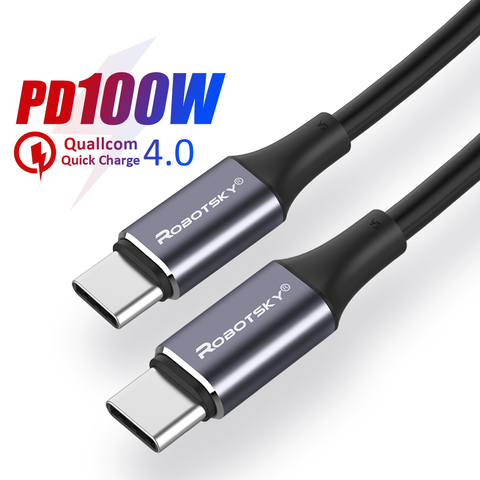 60W/100W USB C à Type C câble PD cordon de charge rapide fil de Transmission de données haute vitesse pour Mac Huawei Samsung type-c câble ► Photo 1/6