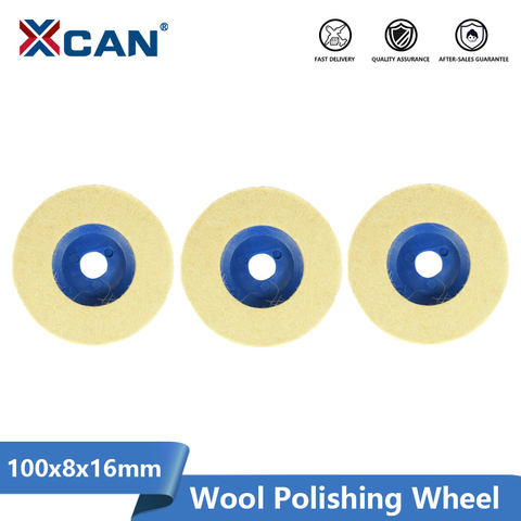 XCAN 4 pouces 100mm laine polissage roue tampons de polissage 3 pièces meuleuse d'angle roue feutre disque de polissage pour métal marbre verre céramique ► Photo 1/6