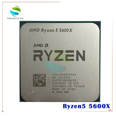 AMD – Ryzen 5 5600X R5 5600X, 3.7 GHz, Six cœurs, douze threads, 65W, L3 32M, prise 100-000000065, AM4, sans ventilateur ► Photo 1/1