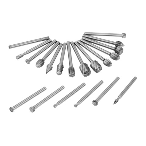 Mèches de toupie de routage HSS à tige de 3mm, fraises pour aluminium, plastique, bois, Dremel, outils rotatifs de meulage, 20 pièces ► Photo 1/1