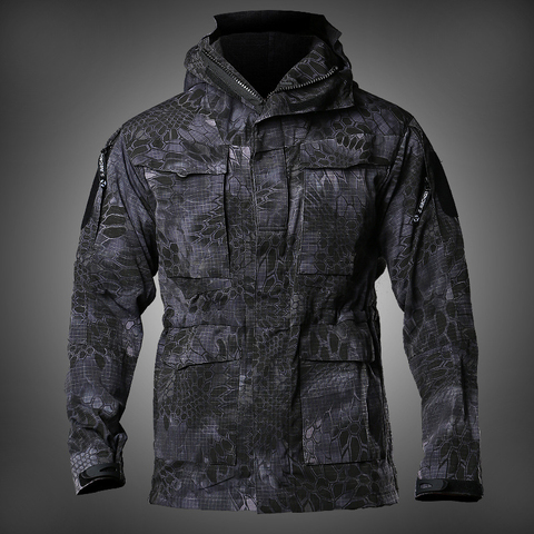 Veste militaire tactique pour homme, coupe-vent, imperméable, anti-déchirure, style Camouflage, multi-poches, automne ► Photo 1/6