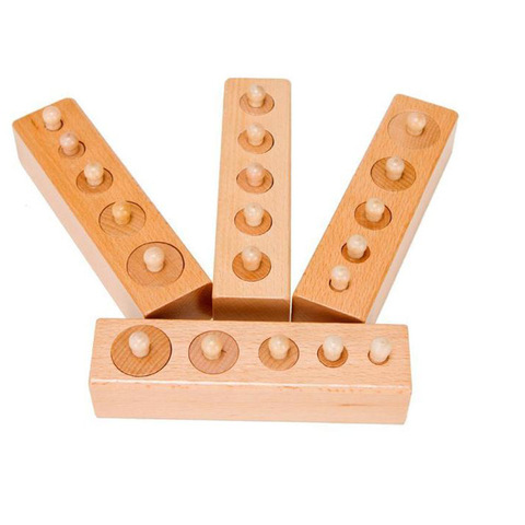 Jeu de Puzzle Montessori en bois, jeu de cylindre et douille, jeu éducatif pour enfants d'âge préscolaire ► Photo 1/6