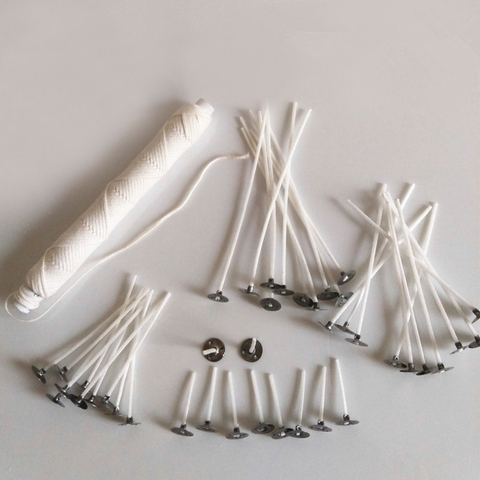 Mèches de bougies en coton 100/8/9/15/20cm, 2.6 pièces, outils de fabrication de bougies sans fumée, décoration d'anniversaire et de noël ► Photo 1/6