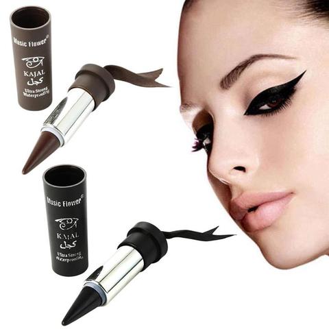 2 couleurs épais Eyeliner crème Portable femmes Smoky yeux Eyeliner longue durée imperméable épais noir gras yeux Liner nouveau ► Photo 1/6