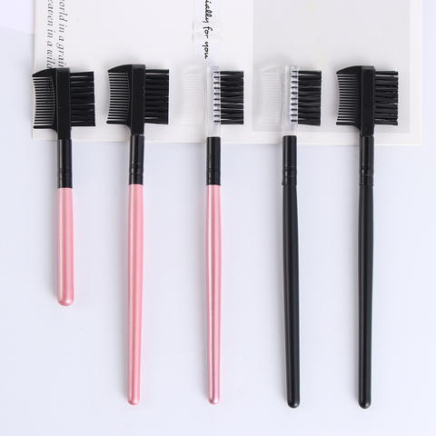 1PC2 in1cil peigne double usage cils sourcils noir rose brosse peigne professionnel oeil maquillage outil accessoires cosmétiques ► Photo 1/6