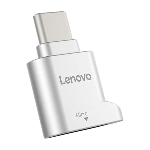 Lenovo D201 USB Type C lecteur de carte 480Mbps USB-C TF Micro SD OTG adaptateur lecteur de carte type-c mémoire Cardreader pour téléphone portable ► Photo 1/6