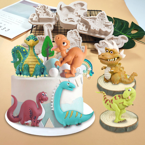 Élégant dinosaure Silicone moule sucre dessin animé Animal chocolat gâteau décoration moule nouveau bricolage créatif cuisson Moudels outil de cuisine ► Photo 1/6