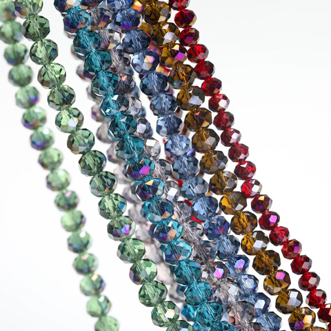 Perles de cristal pour la fabrication de bijoux, 1 brin, nouvelle couleur violette ombre, demi-revêtement, verre à facettes, perles rondes pour Bracelet, bricolage ► Photo 1/6