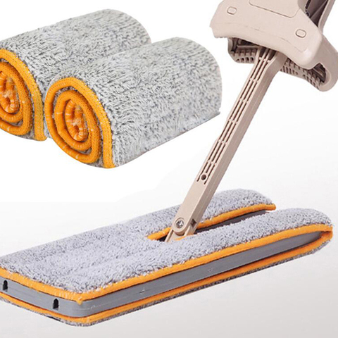 1 pc microfibre Double face Non lavage à la main vadrouilles plates plancher en bois vadrouille poussière pousser vadrouille outils de nettoyage à la maison seulement vendre vadrouille tissu ► Photo 1/6