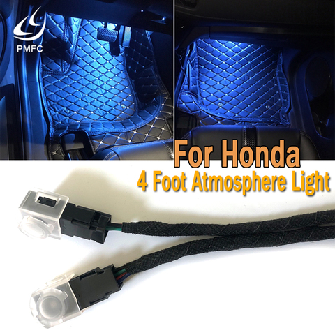 PMFC LED 4 pieds lumière décorative lampe d'atmosphère spéciale lampe décorative lumière bleu glace ou APP 64 couleur 12V pour Honda ► Photo 1/5