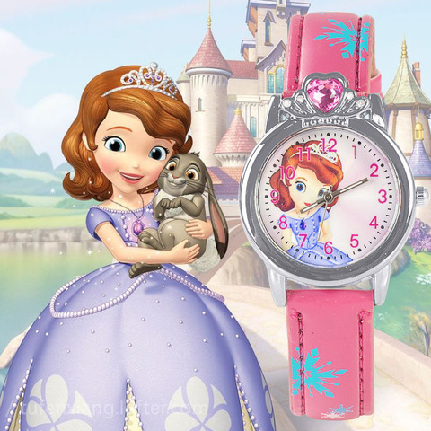 Nouveau Style princesse Elsa enfant montres dessin animé Anna cristal princesse enfants montre pour filles étudiant enfants horloge montres-bracelets ► Photo 1/5