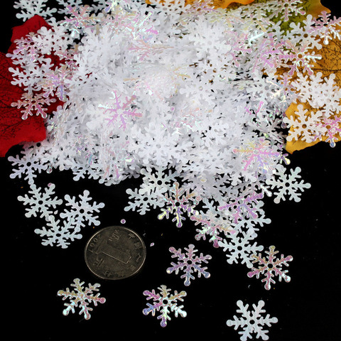 300 pcs/lot flocons de neige décoration de noël arbre de noël suspendus ornement vacances jardin noël fête de mariage flocons de neige décor ► Photo 1/6