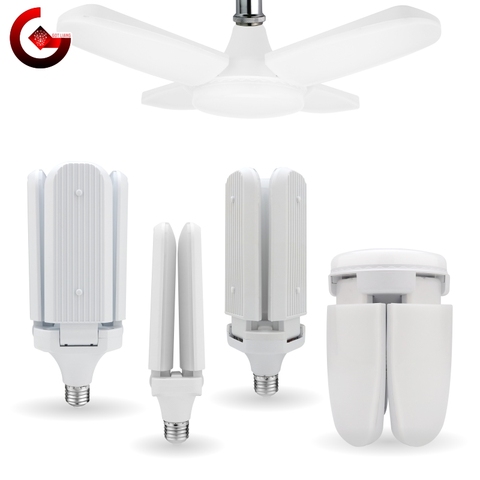 E27 ventilateur pliant ampoule 24W 45W 60W lumière LED ampoule ca 110V 220V pliable UFO lampe 360 degrés Lampada lampe à LED blanc froid spot ► Photo 1/6